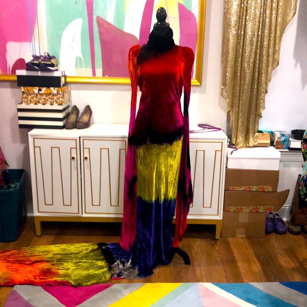 Truly Amazing Crushed Velvet Gown with Train